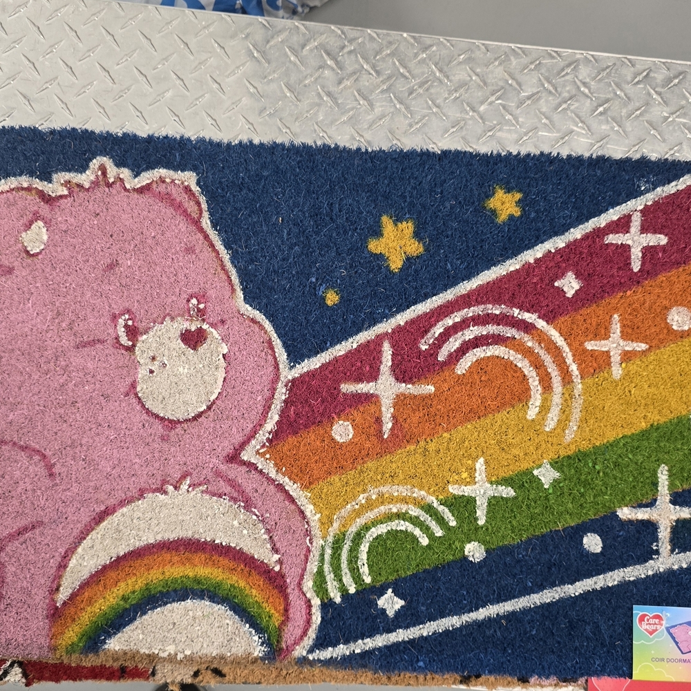 Colorful care Bear Rainbow Doormat